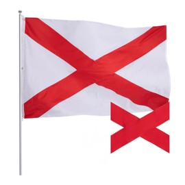 Pessbulmm Alabama 5x8 FT Sewn Stripes 4 Rows Stitching Durable Canvas Header Brass Grommets All-Weather Indoor Outdoor Vibrant Heavy Duty for Proud Display Bama