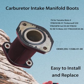 Amavoler Carburetor Intake Manifold Boots Joint Aftermarket Parts Fit for Yamaha Moto 4 YFM250 86-91 Timberwolf 250 YFB250FW 4x4 94-00 YFB250 92-98 Tri Moto 225 YTM225DR 85-86 OEM#: 29U-13586-01-00.