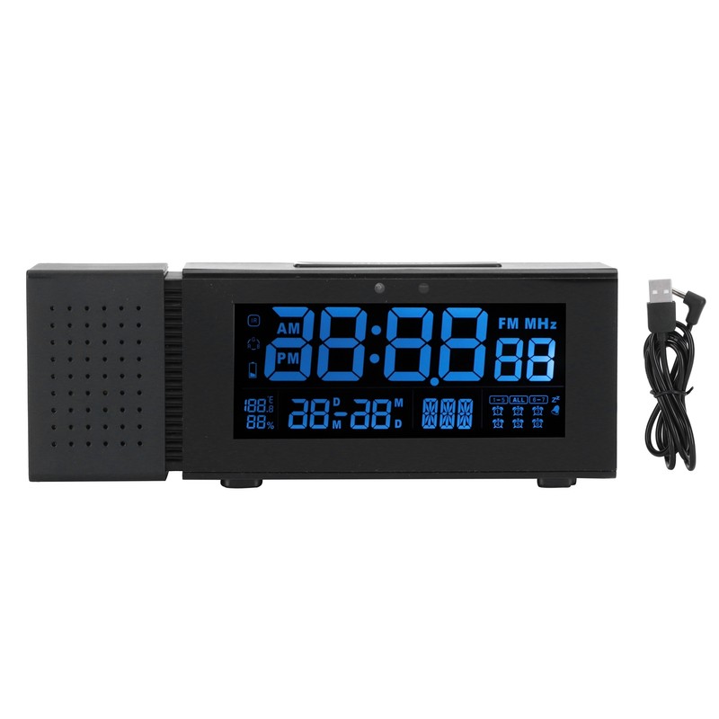 Alarm Clock Sound Light Multifunctional Digital for Household Color Night
