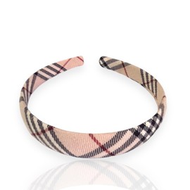 Ladies Girls Pink and Black Tartan Tartan Headband Alice Band
