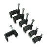 On1shelf® Black Flat Cable Clips with Fixing Nail 12mm 50