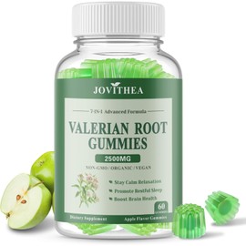 Gomitas de raíz de valeriana orgánica, suplementos herbales para calma y relajación, apoyo natural para el sueño en adultos y niños, sin melatonina, veganas, sin OMG, sin gluten.