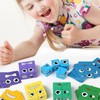 Hiwtonk Wooden Face Changing Building Blocks Game - Montessori Block