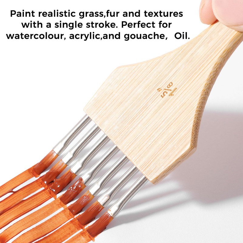 3-Piece Flat Comb Artist Grainer Rake Brush Set