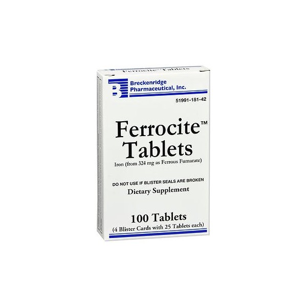 Breckenridge, Ferrocite Tablets - 100 Tablets, Pack of 3