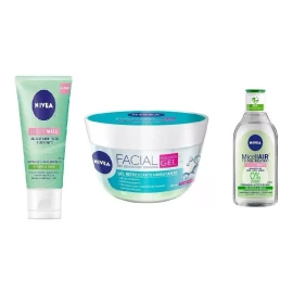 Nivea Kit Nivea Limpiador, Gel Hidrat Y Agua Micelar Efecto Mate