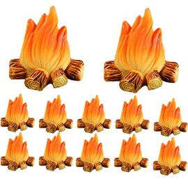 12pcs Miniature Bonfire: Fire Decor Models - Fire Models Handcrafted Fake Fire: Resin Bonfire Type Miniature Decoration