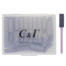C & I Nail Drill Bits 50pcs Mini Sanding Bands & 1pc Mini Mandrel Acrylic Gel Nails Remove Fake Nails Shaping Cuticle & Nail Prep Function Nail Supplies for Nail Techs (240 Extra Fine-XF,Purple)