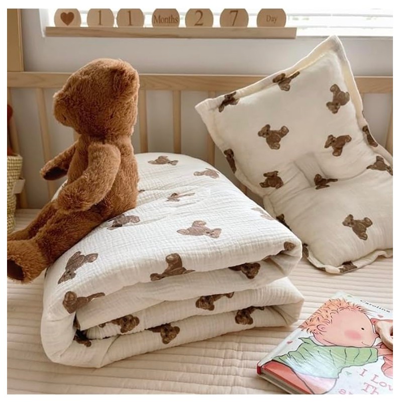 Mystery Girl Bear Crib Bedding and Pillow Set (120x150cm 1