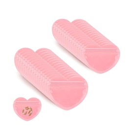 Hysgscwd 100Pcs Heart-Shaped Jewelry Bags, Mini Bags for Small Business, Clear ZipLock Resealable Baggies, Cute Treat Mylar, Organizer Packaging Pouch for Earring Necklace Sample Trinkets