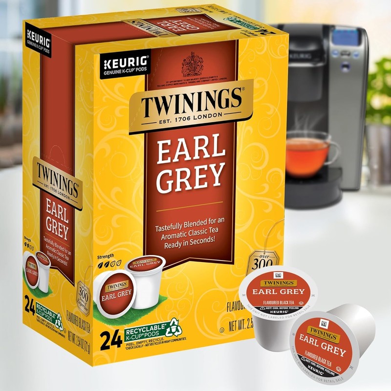 Twinings Earl Grey Black Tea K-Cup Pods for Keurig, 24