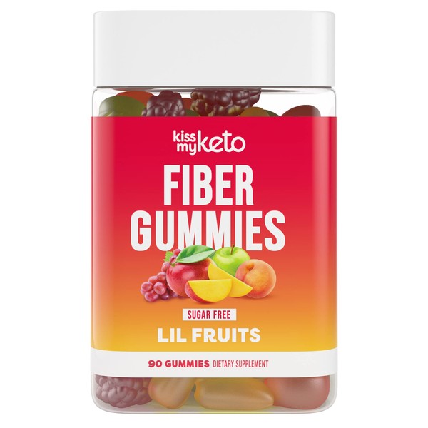 Kiss My Keto Fiber Gummies for Adults Sugar Free – Delicious Fruity Flavored Fiber Supplement Gummies for Digestive Health – Prebiotic Fiber Gummies, Gummy Fiber for Adults – 90 Count (1 Pack)