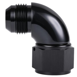 Podavelle 90 Degree 16AN Male to 16AN Female Swivel Full Flow Fitting Adapter Coupler Aluminum Black