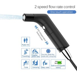 Zooma Reise Bidet Elektrisch, 2.3L Portable Bidet, Elektrisch Bidet Handbrause für Toilette Outdoor, Camping Flasche Sprühflasche Hand Perinealflasche für Damen Mann Kinder