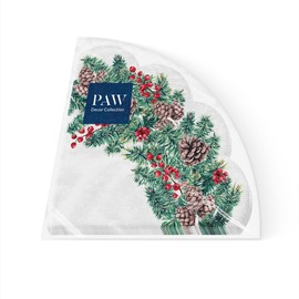 Paw Napkins 3-Ply (32 cm Diameter) I Pack of 12 I Perfect for Christmas, Winter, Holidays I Christmas Eve Winter Time Table Decoration I Round Silk Napkins - Winter Branches I Winter Branches
