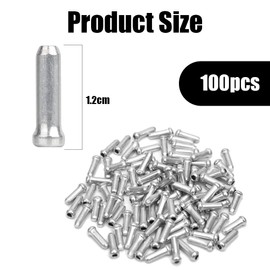 100 Pack Silver Alloy Mountain Bicycle Brake End Sleeves End Caps Sleeves Brake Cable