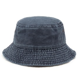 LINKPEACE Vintage Solid Colored Bucket Hat for Women, Cotton Sun Hat UV Protection Travel Summer Beach Hat (CA/US, Alpha, One Size, Denim Blue)