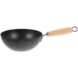 Mini Japanese Cast Iron Frying Pan - 20cm Non-Coated Flat Bottom Stir Fry Pan for Home Cooking, Perfect for Single Serving Meals on Induction, Gas, and Electric Stoves