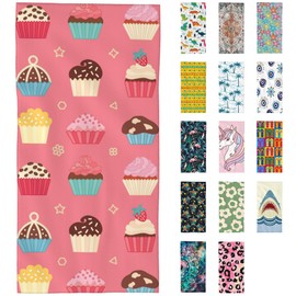SAYOUZ Beach Towel, Cute Cupcake Beach Towel Oversized Sand Proof Absorbent, Quick-Dry Bath Pool Swim Towel for Shower Spa Vacation, 29.5” X 59”