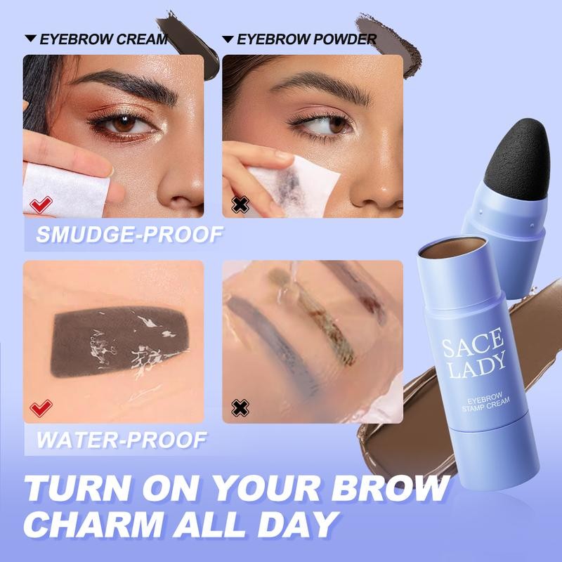 SACE LADY Lasting Eyebrow Stamp Cream with Brush Waterproof Natural