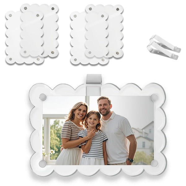 Yeanifeana 2Pcs Car Sun Visor Photo Holder, Wavy Acrylic Car