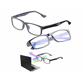 infactory Glasses Blue Filter: 2 Pack Screen Glasses with Blue Light Filter, 0 Dioptres (Laptop that Filters Blue Light, Senior Phone)