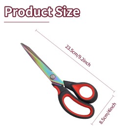 FUZVOL Fabric Scissors,Dressmaking Sewing Scissors Heavy Duty with Sharp Multicoloured Coating Blade,Comfort Grip Craft Scissors for Cutting Fabric Leather Tailor Dressmaking&Paper