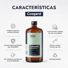 Hebbe - Cosgard Conservador Natural para Cosméticos, 1000 ml