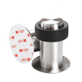 Door Stoppers Stainless Steel Modern Door Rubber Tall Floor Door Stopper Door Stopper Wall Protector with Sound Dampening Rubber Bumper Modern Door Stops Bumper for Skirtings