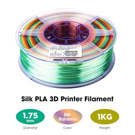 eSUN Silk PLA 3D Printer Filament, Dimensional Accuracy +/- 0.03 mm, 1 kg Spool, 1.75 mm, Rainbow