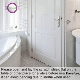 In hand Clear Pet Door Scratch Protector Shield Protect Your Furniture, Heavy Duty Deluxe Flexible Door Guard Cover