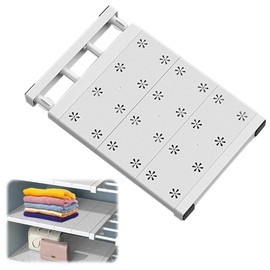 Wapasezyar Adjustable Shelves for Cupboard, Expandable Cabinet Shelf, Nail-Free Telescopic Shelf Divider for Kitchen, Bathroom, Shelves for Wardrobe (35 cm Wide, Adjustable Length 38-60 cm)