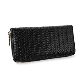 AdiStylinno Purses for Women, Ladies Large Capacity PU Leather Weave Purse, Fashion Card Holder Wallet Long Clutch Purse with ID Window, Zipper Coin Pocket and Multi Card Slots (Black)
