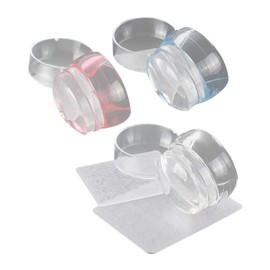 FOMIYES 3sets French Nail Stamper with Mixed Color Plates Scrapers Compact Nail Art Stamping Tool for Easy Manicure Designs Lightweight Portable