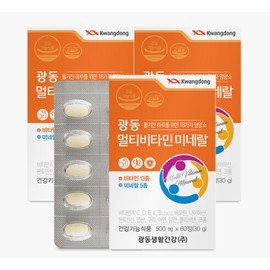 Guangdong Multivitamin Mineral (500mg / 광동 멀티비타민 미네랄 (500mg X 60정) 3박스