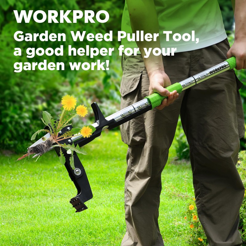 WORKPRO Stand Up Weed Puller Tool, Garden Dandelion Weeder Puller