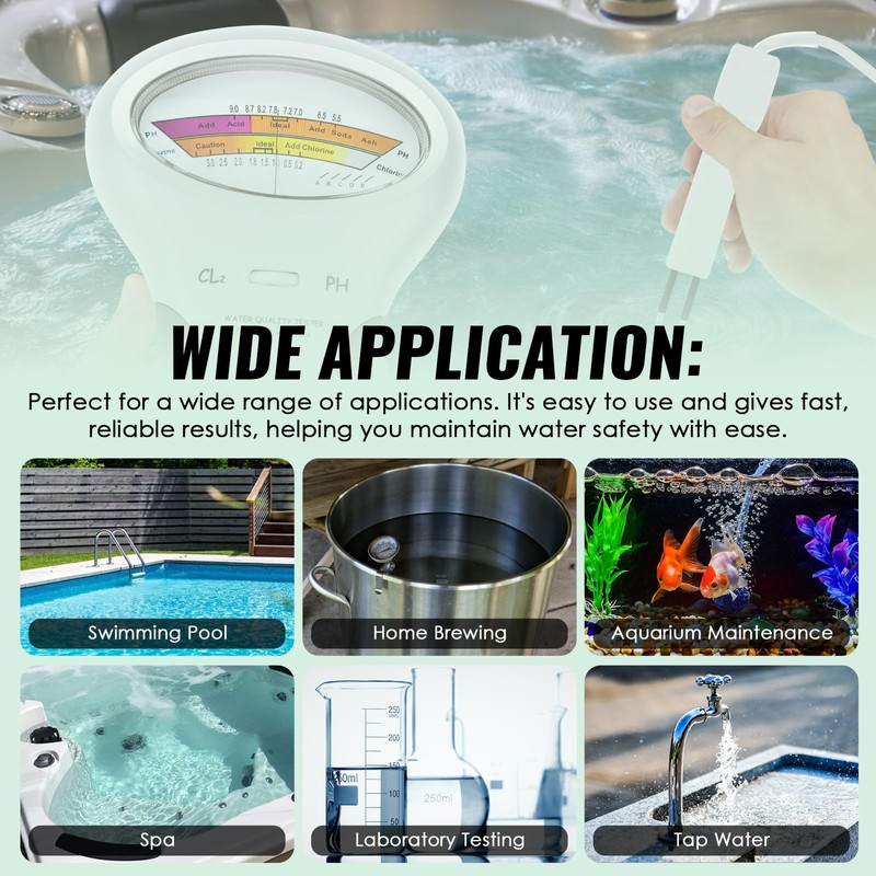 Portable Water Quality Analysis Chlorine & PH Meter Swimming Pool