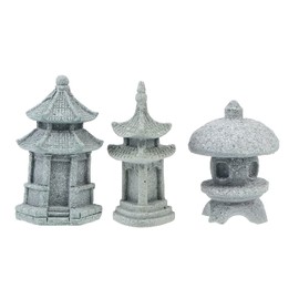 DOITOOL Pagoda Garden Statue 3pcs - Mini Sandstone Zen Garden Accessories - Fairy Garden Accessories for Micro Landscape Decoration, Terrarium Decor, Zen Garden for Desk, Japanese Garden Decor