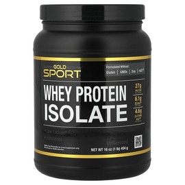 California Gold Nutrition, Sports, Whey Protein Isolate, Unflavored, 454g (1lb) / California Gold Nutrition (캘리포니아골드뉴트리션), 스포츠, 분리유청단백질, 무맛, 454g(1lb)
