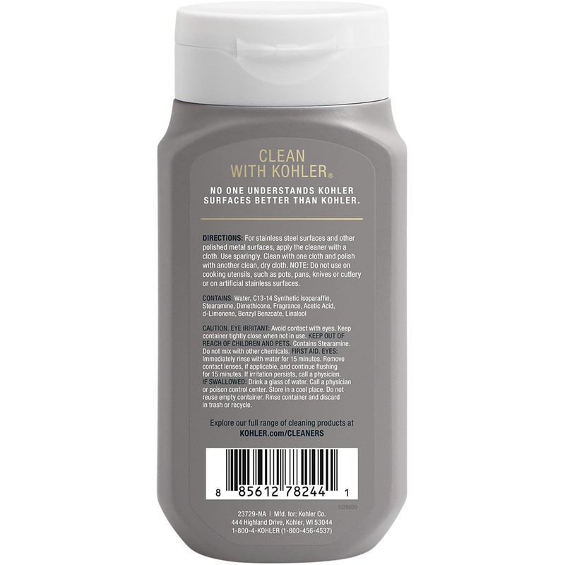 Kohler K-23729-NA Stainless Steel Cleaner, 8 FL Oz