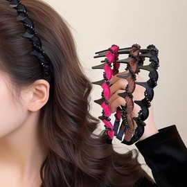 3pcs Hair Bands for Women,Vintage High Cranium Artificial Rhinestone Hairband,Elegant Headbands for Girls, Decorative HairBands Fashion Hair Accessories (Rhinestone, One Size)