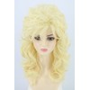LeMarnia Women's Golden Yellow Fluffy Long Curly Wig Rock Singer