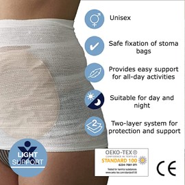 Corsinel StomaSafe Classic (Pack of 3) Ostomy/Hernia Light Support (White, L (41.5-51in) by TYTEX