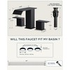 FORIOUS Brushed Nickel and Matte Black Bathroom Faucet 2 Handles,