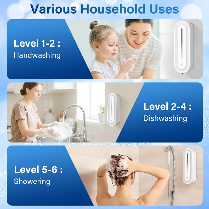 Automatic Soap Dispenser Wall Mount for Bathroom, 14.2oz Rechargeable Touchless