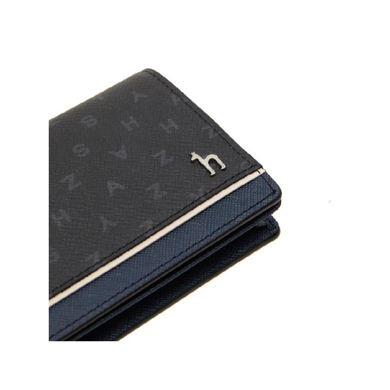Hazzys (대구신세계)블랙 가죽 퍼피로고 라인배색 2단 카드지갑 HJHO5E457BK (Daegu Shinsegae)