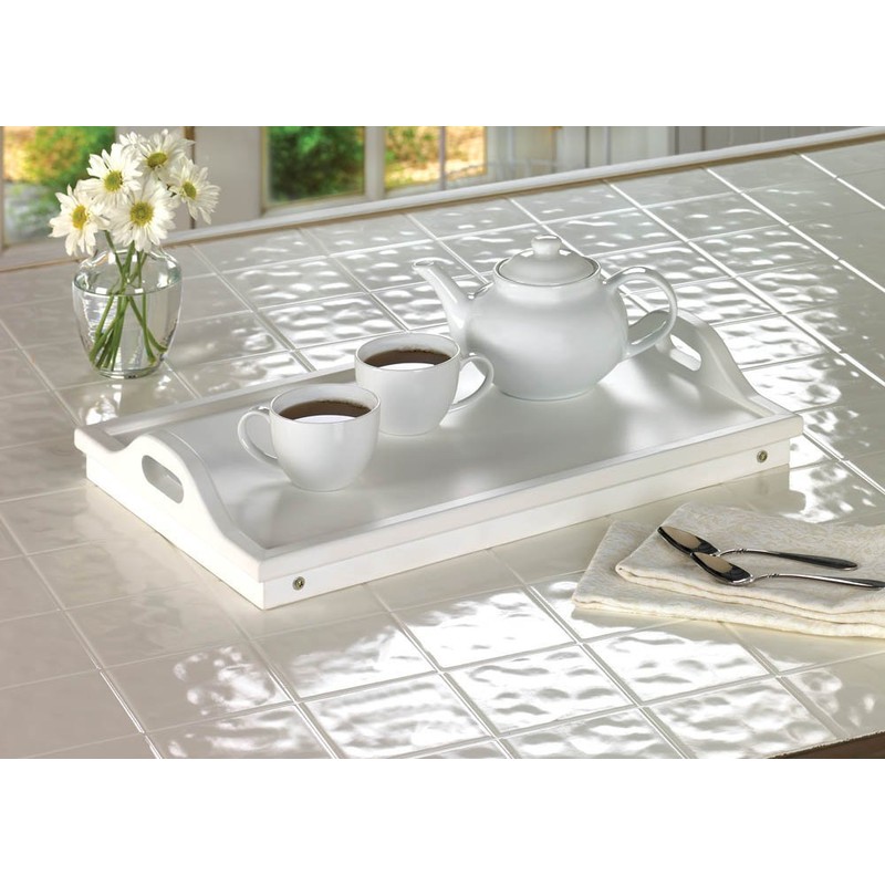 Breakfast in Bed Tray, Serving Tray with Legs, Modern White