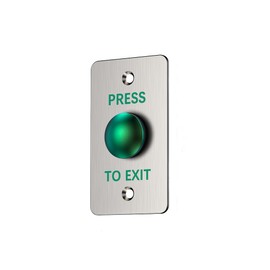 Stainless Steel Push to Exit Button - 12V DC Push to Exit Switch, NO/COM Outputs, Surface Mount Request-to-Exit Device for Access Control Systems