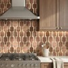 OYASIMI 60pcs 3D Metallic Look Peel and Stick BacksplashTiles,Retro Brown