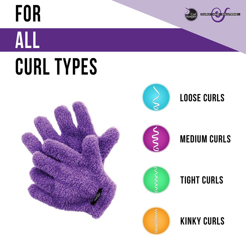 Curl Keeper Quick-Dry Styling Gloves | 2 Gloves | Microfiber